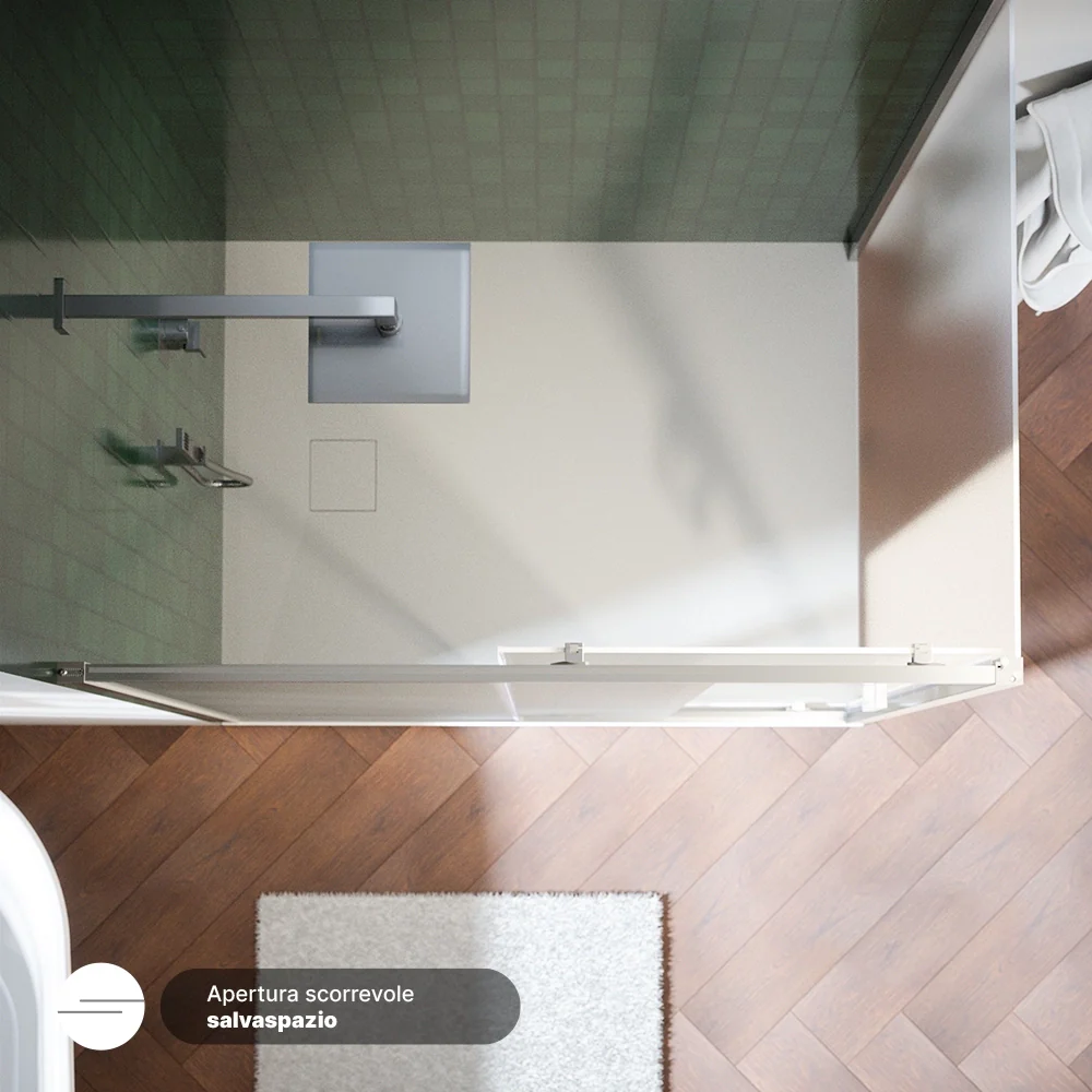 Box doccia 150x80 cm con apertura scorrevole vetro 6mm opaco h195 cm | Aruba - Image 5