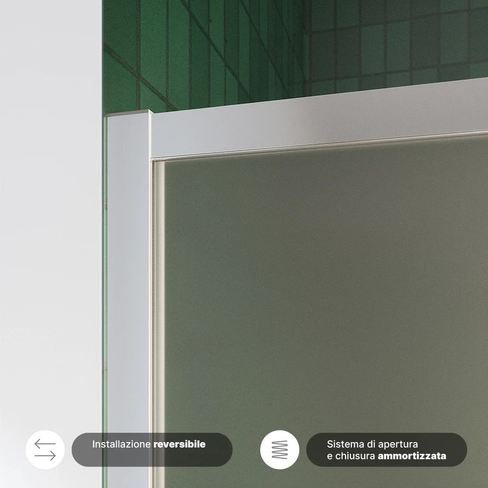 Box doccia 150x90 cm con apertura scorrevole vetro 6mm opaco h195 cm | Aruba - Image 6