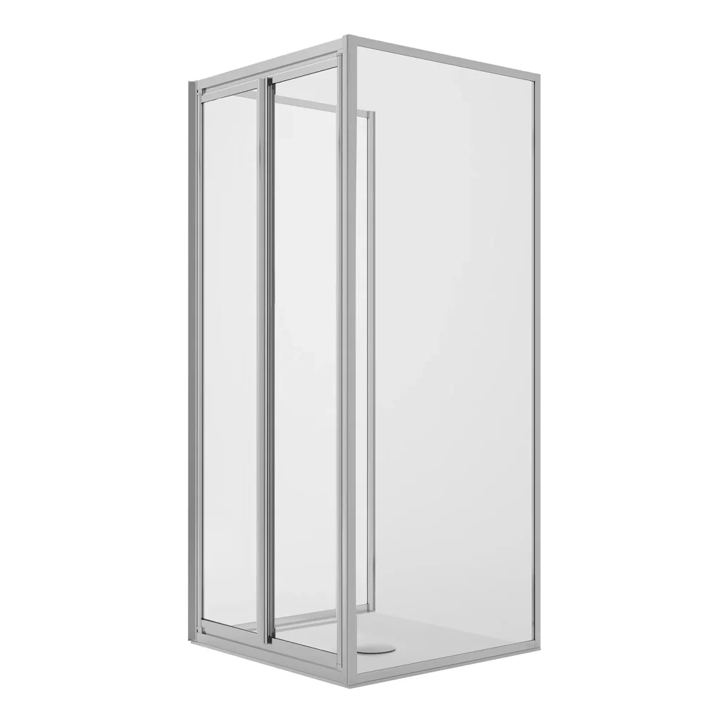 Box Doccia 3 lati 70x70x70CM H185 Cristallo Trasparente 2 Fissi+Saloon 2 Ante Battente 70 mod. Clint - Image 6