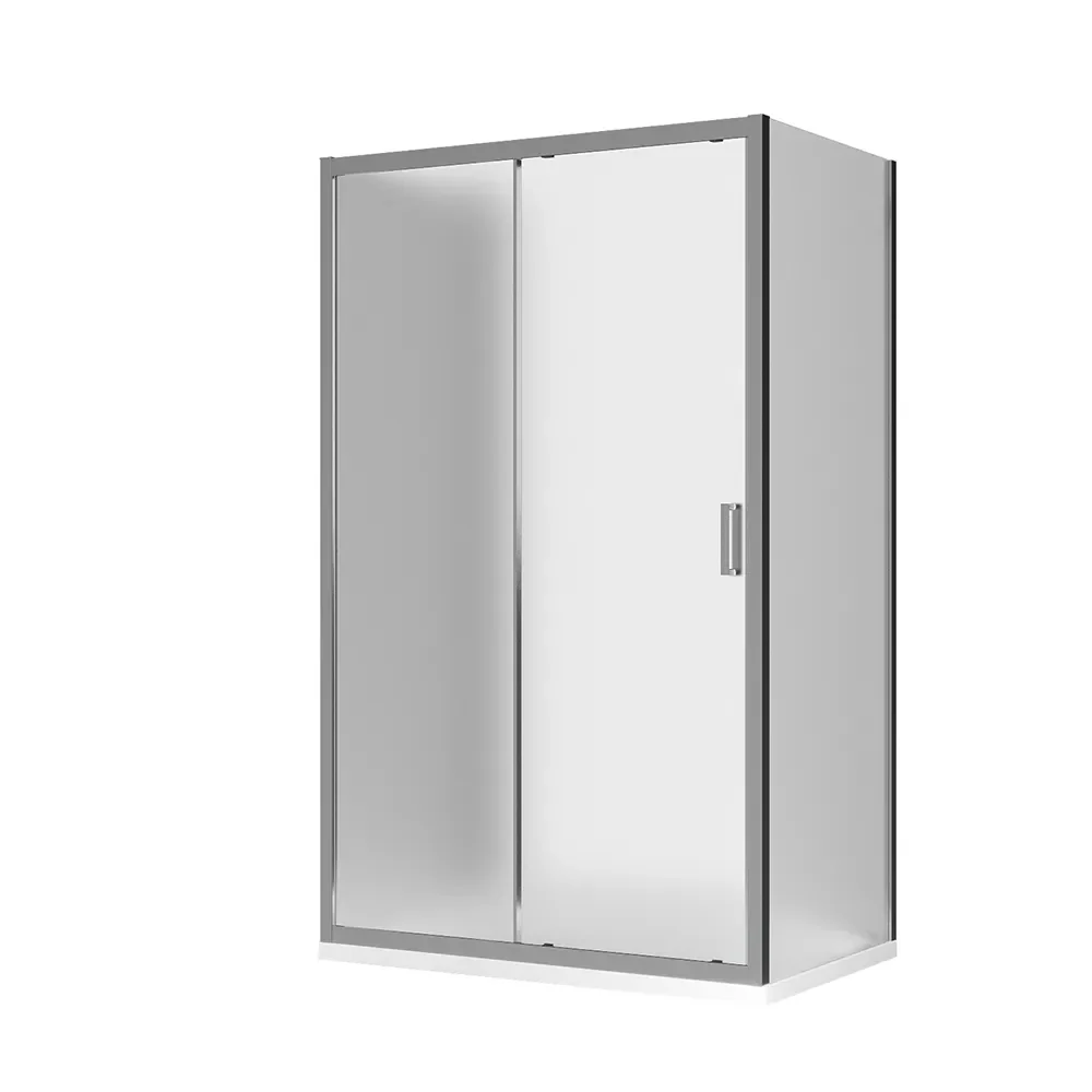Box doccia 3 lati 80x130x80 cm con porta scorrevole e vetro temperato 6mm opaco | Ustica - Image 4