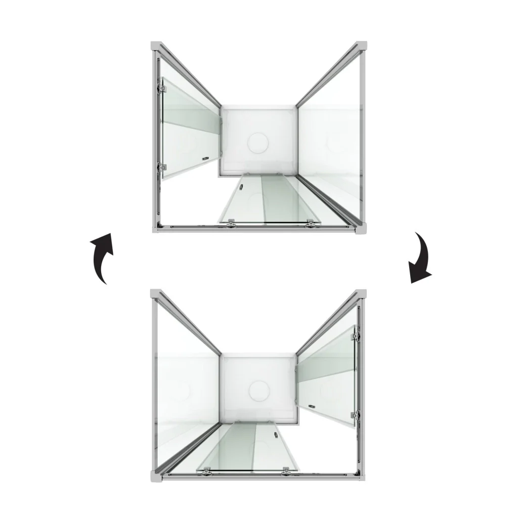 Box Doccia 3 lati 80x75x80 CM H198 trasparente mod. Evolution Trio - Image 3