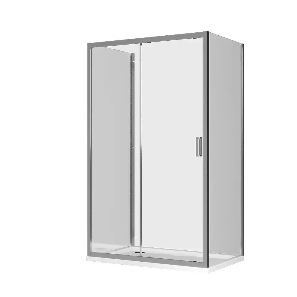 Box doccia 3 lati 90x135x90 cm con porta scorrevole e vetro temperato 6mm trasparente | Ustica - Image 4