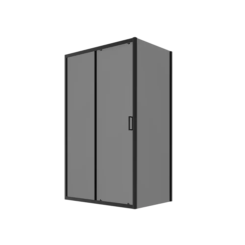 Box doccia 70x100 cm scorrevole vetro 6mm fumé profili nero opaco | Lipari - Image 6