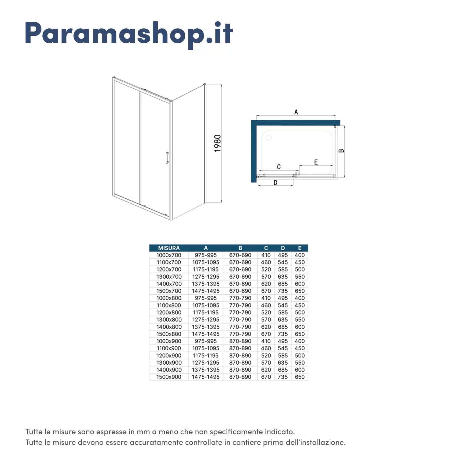 Box doccia 70x100 cm scorrevole vetro temperato 6mm opaco h198 | Tahiti - Image 7