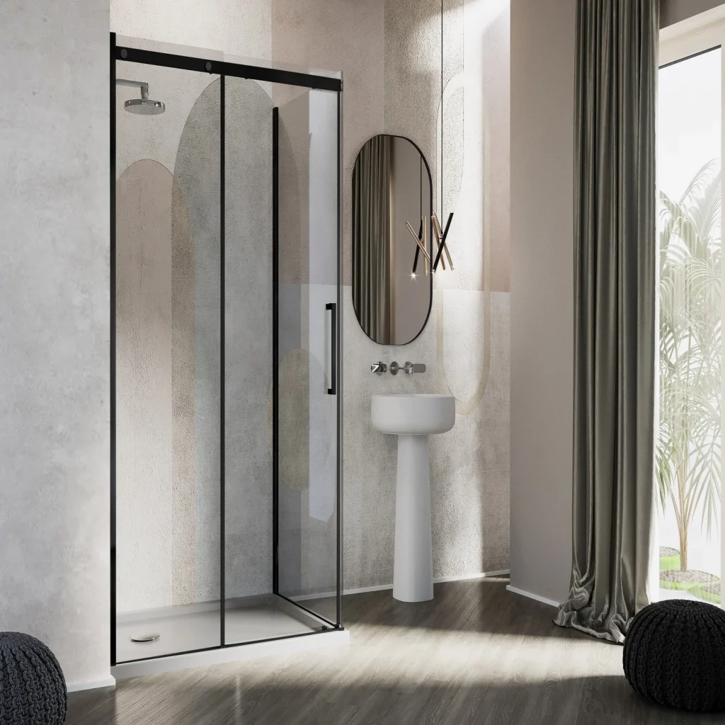 Box Doccia 90x100 CM 198 CM Vetro Trasparente 8 MM Versione Sinistra con EasyClean mod. Prime Bla Duo 1 Anta