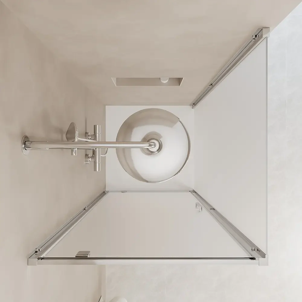 Box doccia 90x80 cm angolare apertura a battente vetro 6mm opaco | Apulia - Image 8