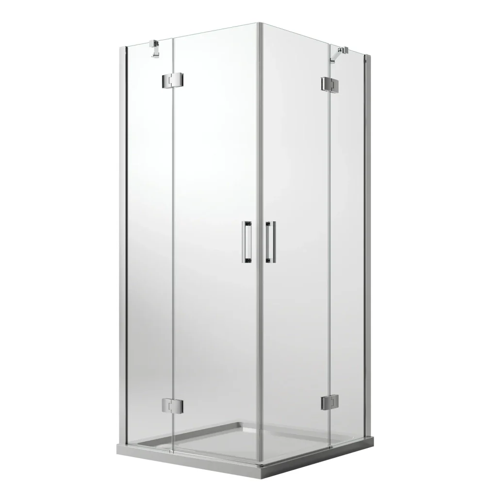 Box Doccia 90x90 CM H190 Trasparente con Easyclean mod. Flip Anta + Anta Ap. Battente