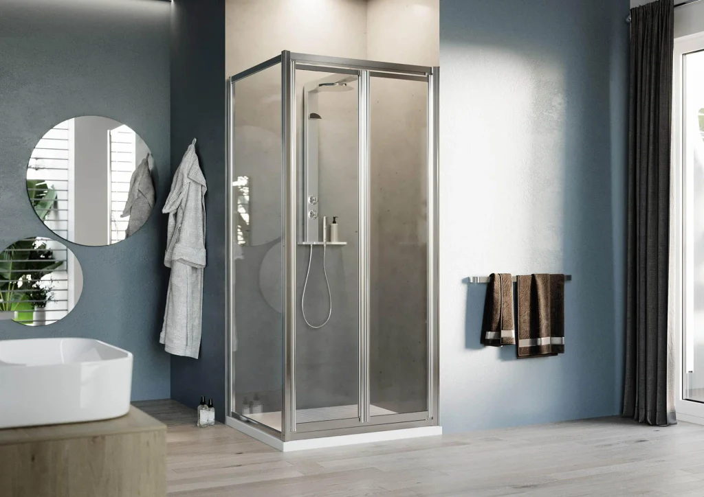 Box Doccia Angolare 70x80 cm 2 Ante Battenti in Cristallo Trasparente 4mm H198 Fosterberg Maribo Duo - Image 3