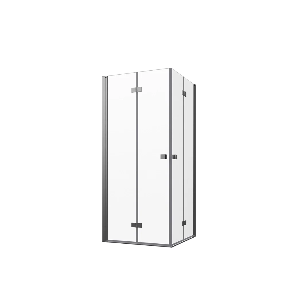 Box doccia angolare 70x90cm doppia anta a libro profili cromati e vetro da 8mm trasparente h195 | Fiji - Image 10