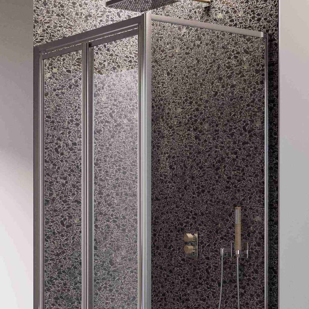 Box Doccia Angolare 70x90CM H185 Cristallo Trasparente Fisso+Saloon 2 Ante Battente 70 mod. Clint - Image 4