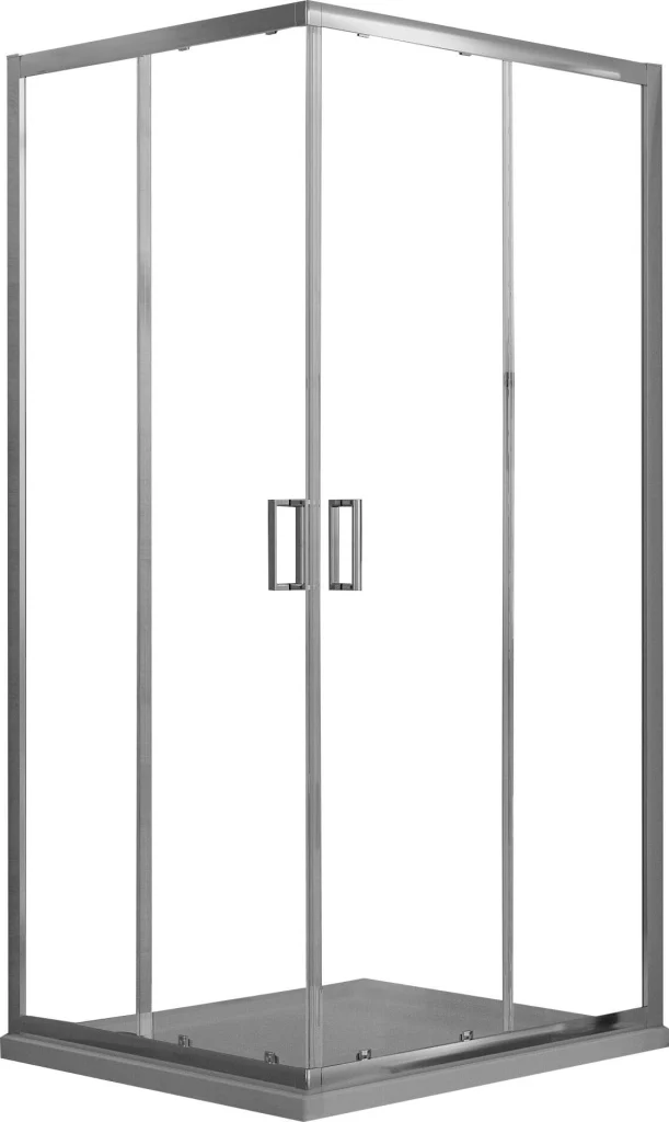 Box Doccia Angolare 80x100 cm 2 Ante Scorrevoli in Cristallo Trasparente 6mm H185 Fosterberg Dragor