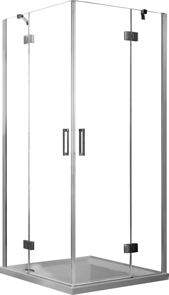 Box Doccia Angolare 80x80 cm 2 Ante Battenti in Cristallo Trasparente 6mm H190 Fosterberg Herning