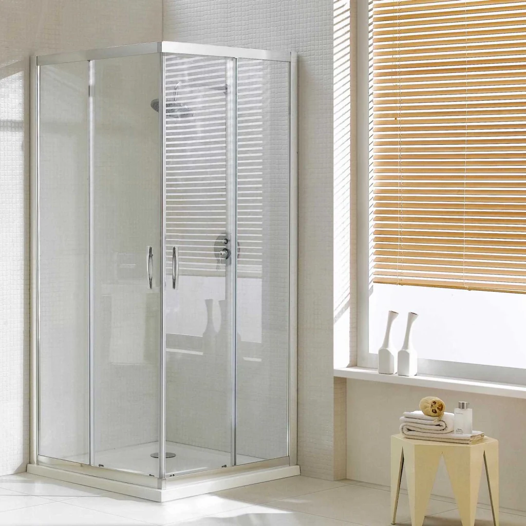 Box Doccia Angolare 80x90 cm 2 Ante Scorrevoli in Cristallo Trasparente 6mm H198 Fosterberg Odense