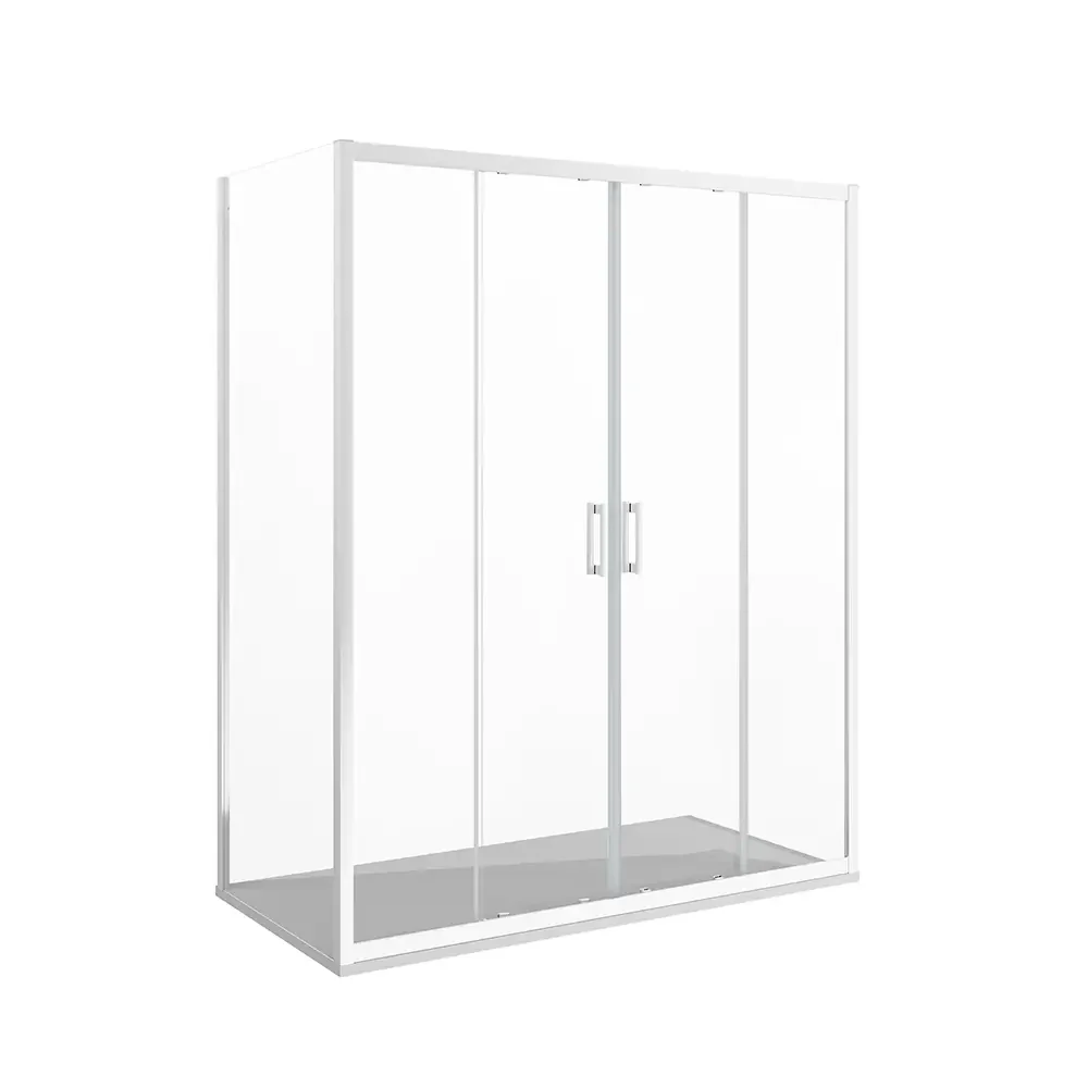 Box doccia angolare 90x180 cm vetro 6mm trasparente apertura 2 ante scorrevoli | Favignana - Image 10