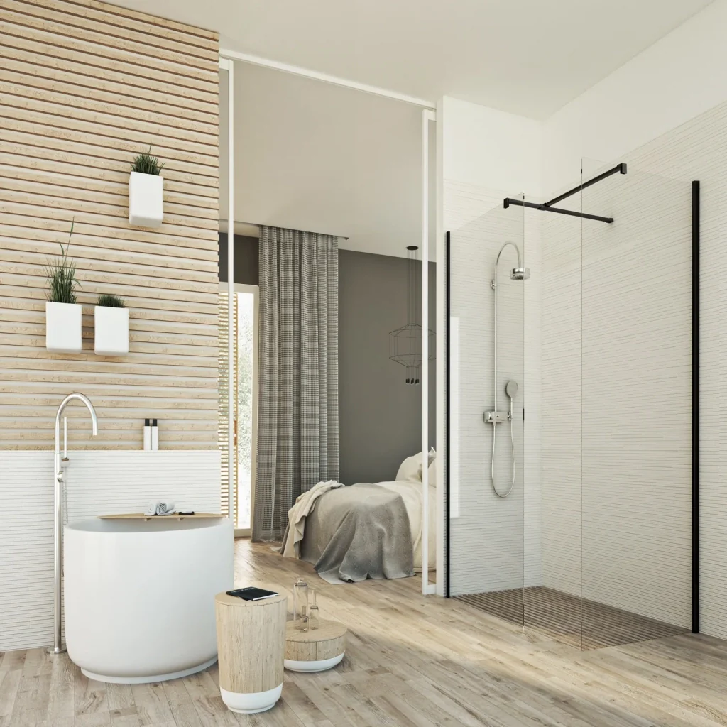Box doccia Parete 75x110 CM 198 CM in vetro trasparente 8 MM mod. Walk in Black Corner - Image 3