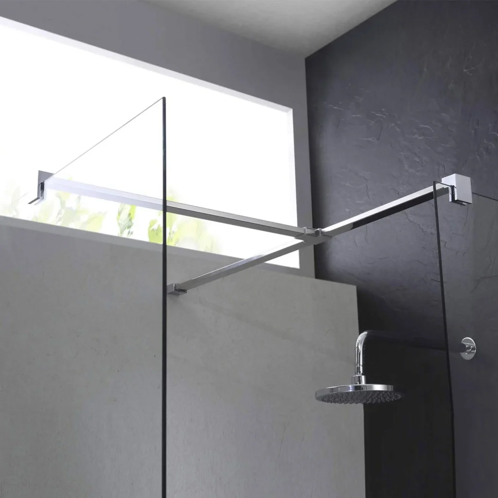 Box doccia Parete 75x110 CM in vetro trasparente 8mm mod. Walk in Corner H198 - Image 4