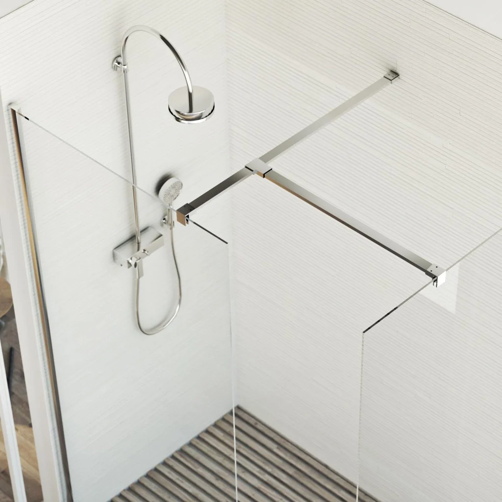 Box doccia Parete 75x150 CM in vetro trasparente 8mm mod. Walk in Corner H198 - Image 3
