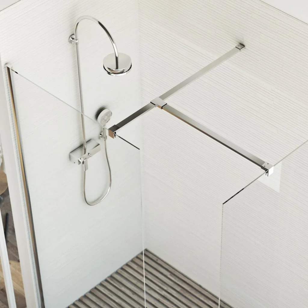 Box doccia Parete 75x170 CM in vetro trasparente 8mm mod. Walk in Corner H198 - Image 3