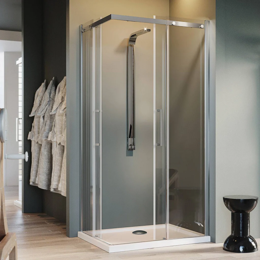 Box Doccia Rettangolare 90x120CM H200 Vetro Trasparente 8mm Destra con EasyClean mod. Prime Corner - Image 3