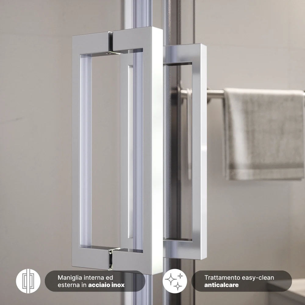 Box doccia semicircolare 80x80cm vetro 6mm trasparente | Aruba - Image 3