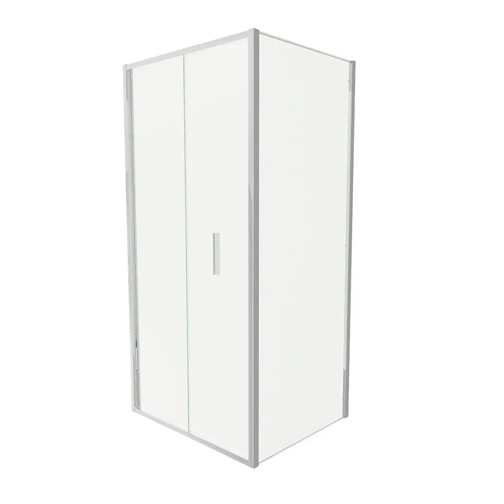 Box doccia slim 70x100cm con apertura a libro e parete fissa profili cromati e vetro 6mm trasparente h190| Portofino - Image 7