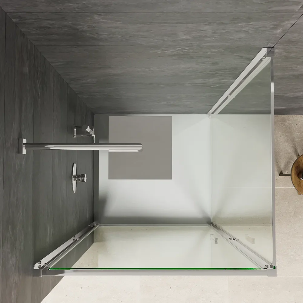 Box doccia slim 75x70cm con porta a battente e parete fissa profili cromati e vetro 6mm trasparente h190| Portofino - Image 5