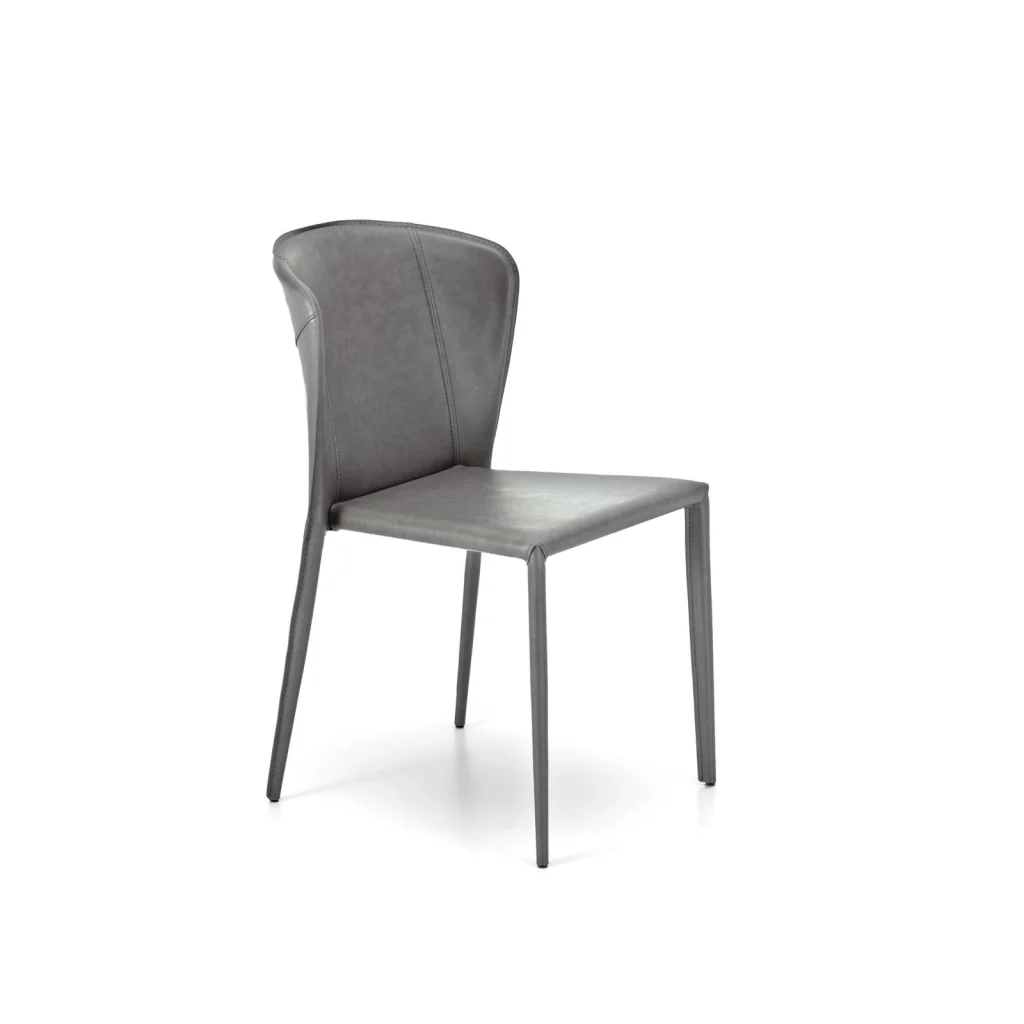 Break - Sedia in similpelle grigia 4 pz