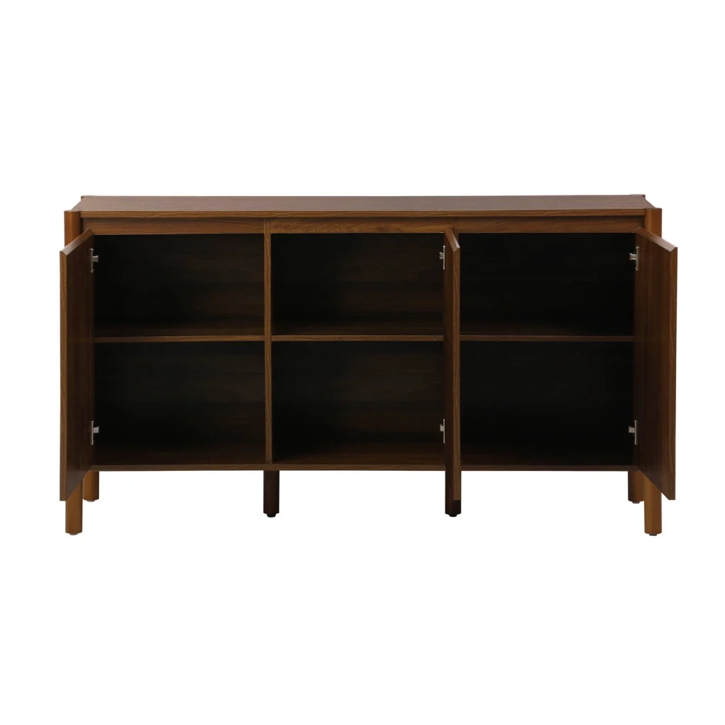 Credenza decorazione legno 3 ante 140cm, noce - Image 3