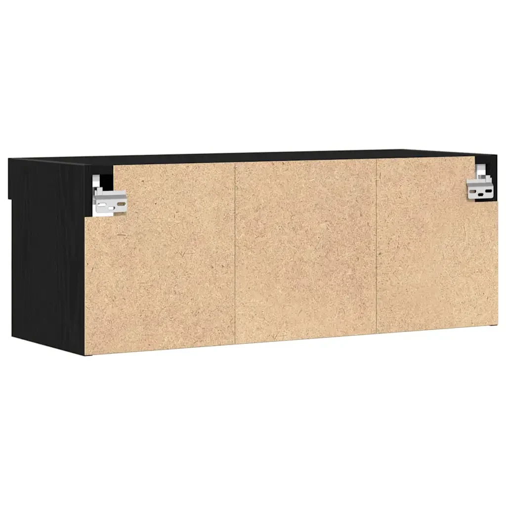 Set mobile TV con led 2 pcs Rovere nero 80 x 30 x 30 cm 862205 - Image 10