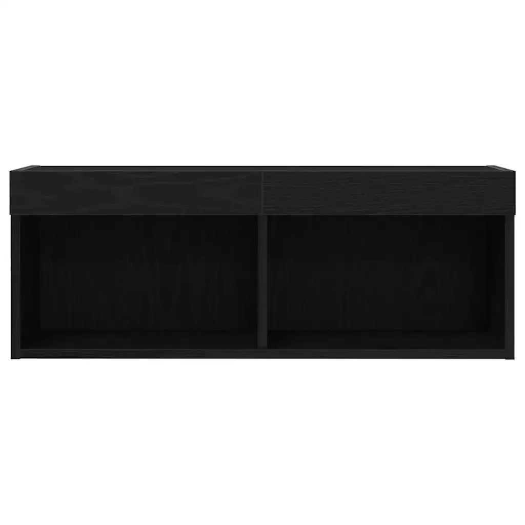 Set mobile TV con led 2 pcs Rovere nero 80 x 30 x 30 cm 862205 - Image 8