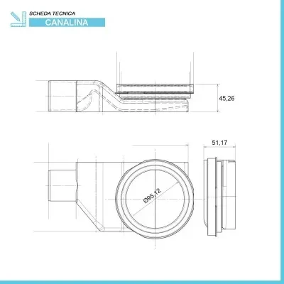 Canalina doccia a pavimento 55 cm con cover piastrellabile in acciaio inox e scarico incluso - Image 4