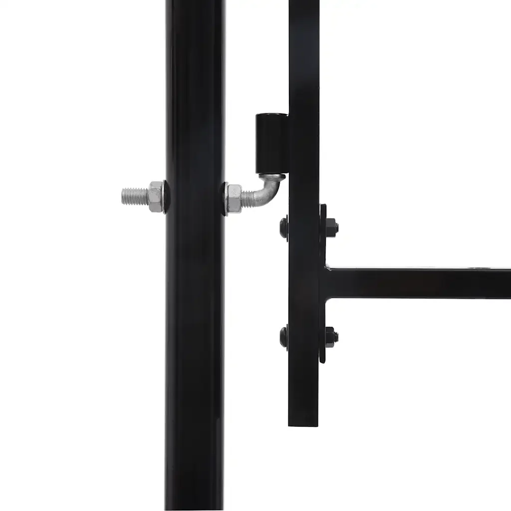 Cancello per recinzione BOXTEL porta singola con punta in acciaio 1x1 m Nero 146032 - Image 5