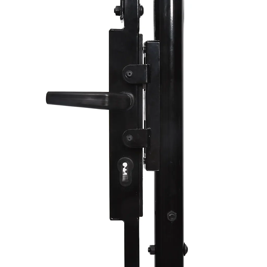 Cancello per recinzione BOXTEL porta singola con punta in acciaio 1x1 m Nero 146032 - Image 6