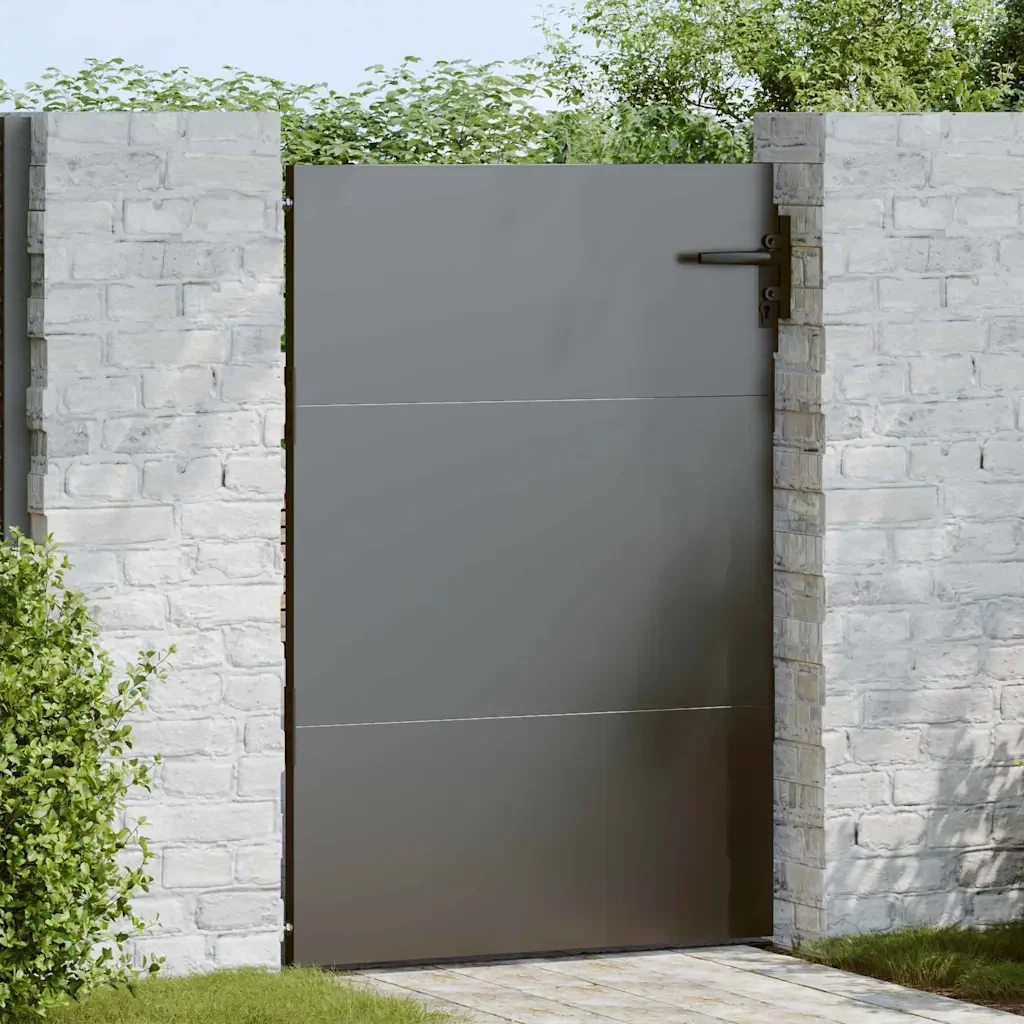 Cancello da giardino con blocco Nero 85 x 150 cm 42015881