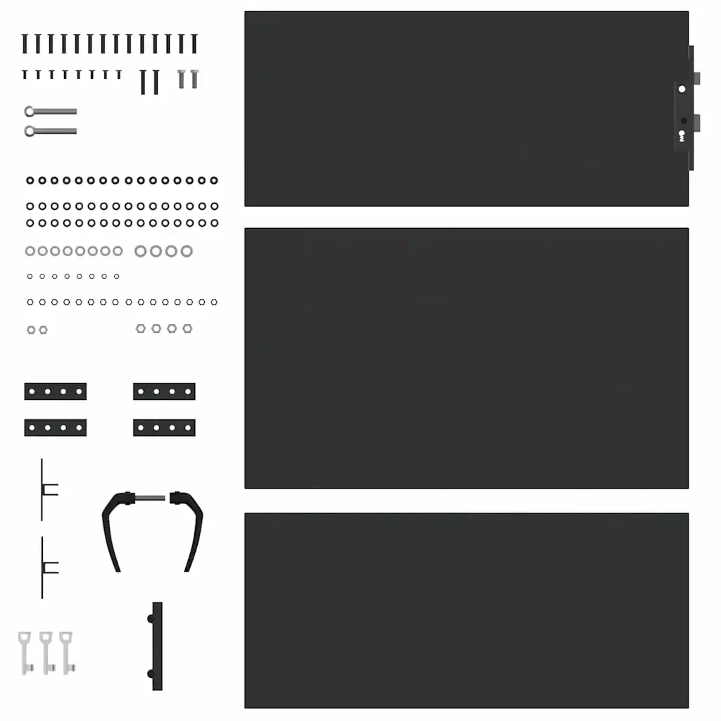 Cancello da giardino con blocco Nero 85 x 150 cm 42015881 - Image 8