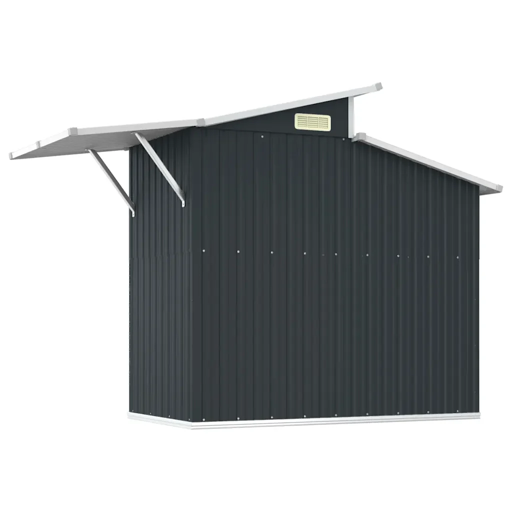 Capanno da Giardino Antracite 270x130x208,5 cm Acciaio Zincato - Image 6