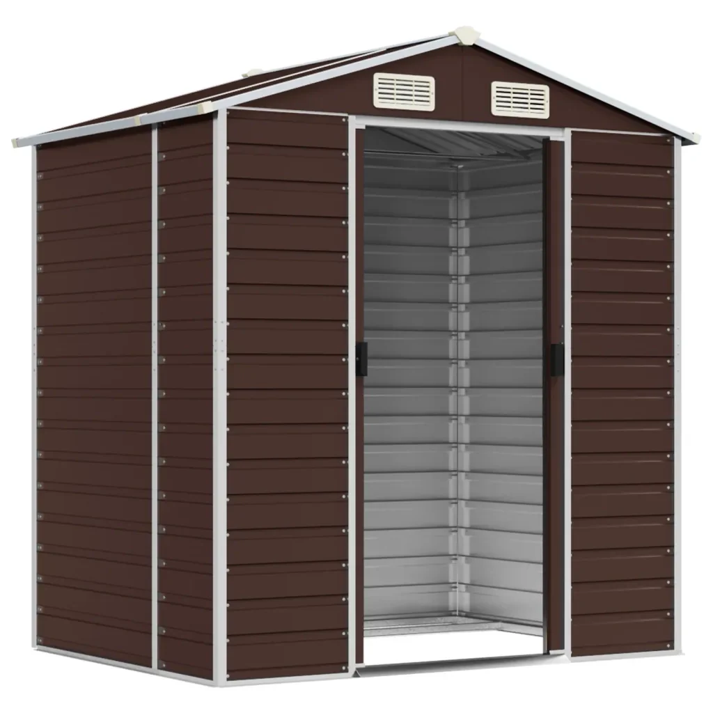 Capanno da Giardino Marrone 191x130x198 cm in Acciaio Zincatocod mxl 98478 - Image 3