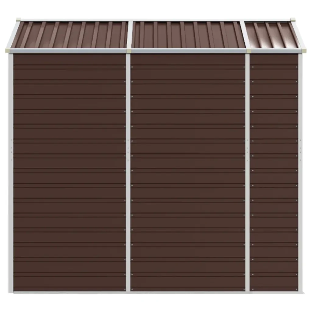 Casetta da giardino marrone 191x215x198 cm in acciaio zincato 3188265 - Image 6