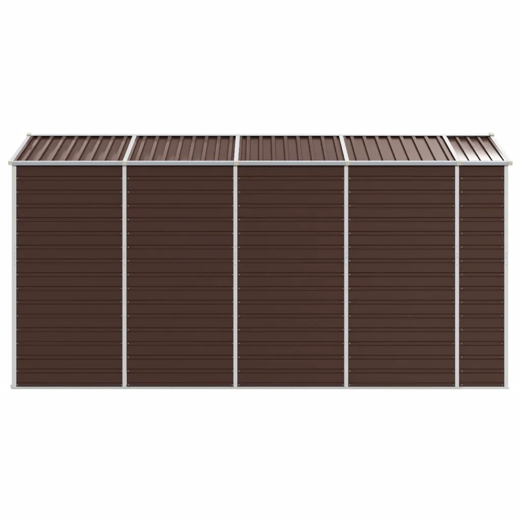 Casetta da giardino marrone 191x385x198 cm in acciaio zincato 3188267 - Image 6
