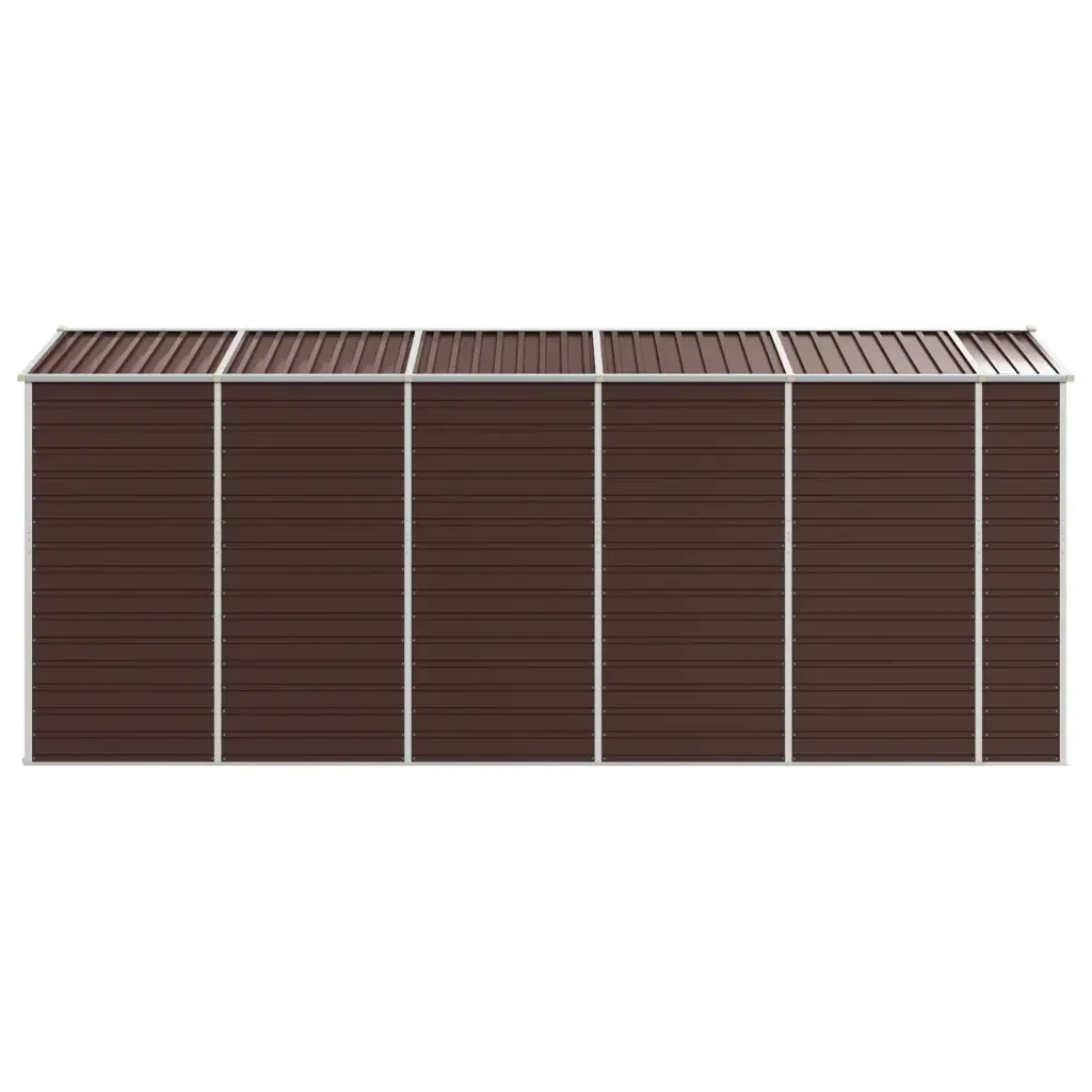 Casetta da giardino marrone 191x470x198 cm in acciaio zincato 3188268 - Image 6