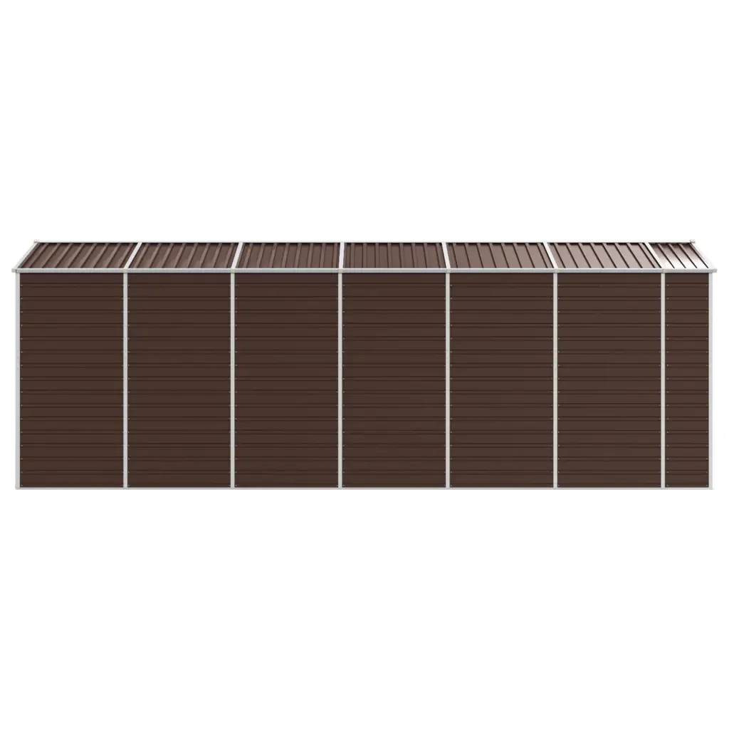 Casetta da giardino marrone 191x555x198 cm in acciaio zincato 3188269 - Image 6