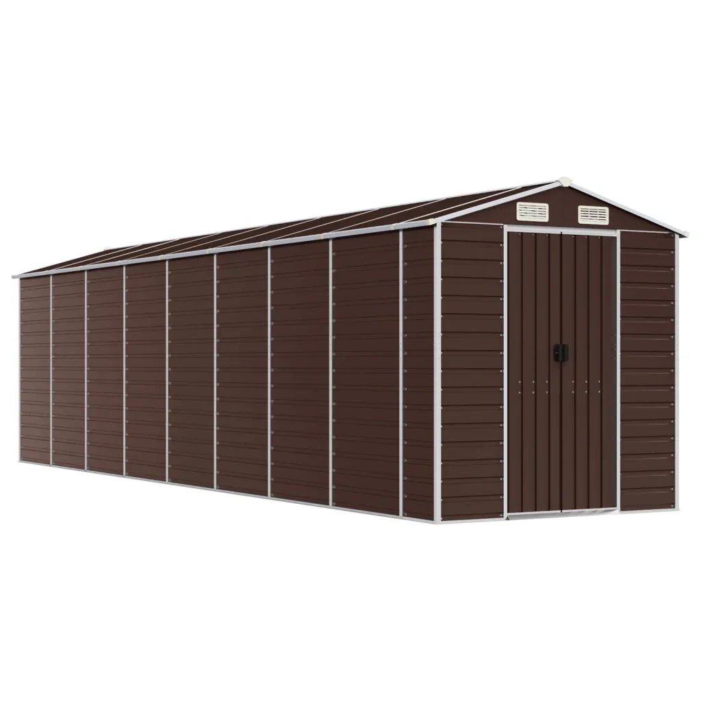 Capanno da Giardino Marrone 191x725x198 cm in Acciaio Zincato 3188271 - Image 2