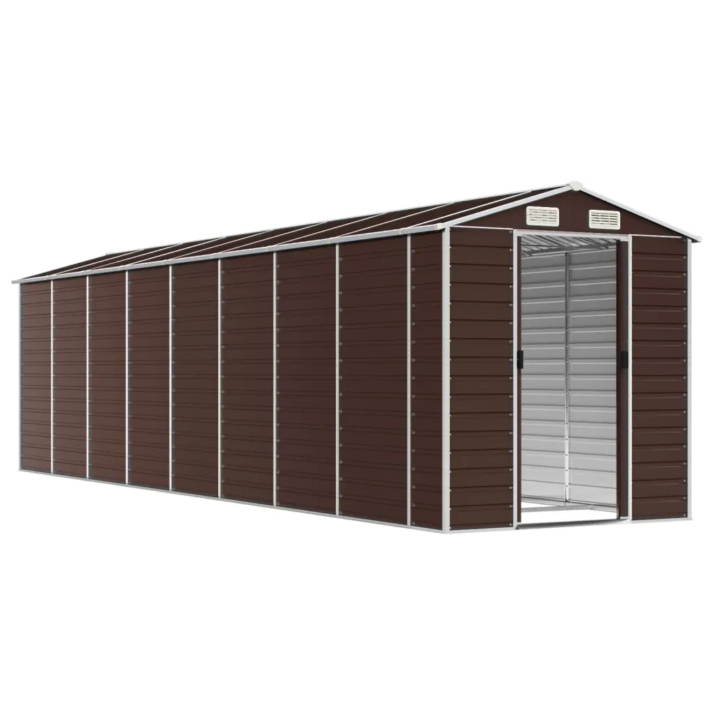 Capanno da Giardino Marrone 191x725x198 cm in Acciaio Zincato 3188271 - Image 3