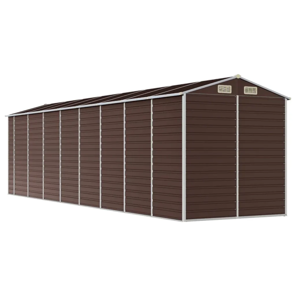 Capanno da Giardino Marrone 191x725x198 cm in Acciaio Zincato 3188271 - Image 7