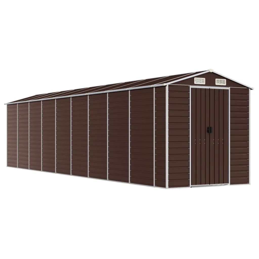 Capanno da Giardino Marrone 191x810x198 cm in Acciaio Zincato 3188272 - Image 2