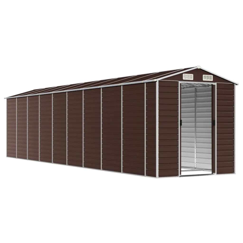 Capanno da Giardino Marrone 191x810x198 cm in Acciaio Zincato 3188272 - Image 3