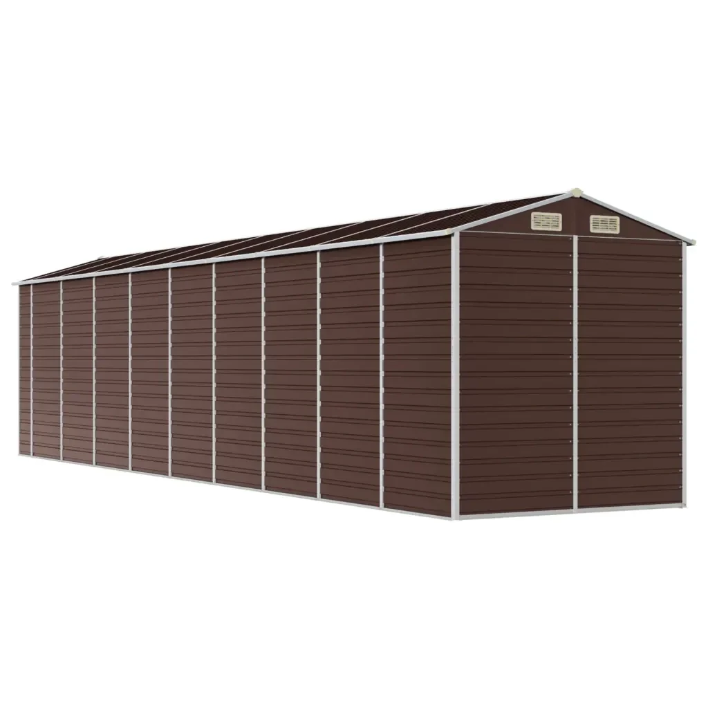 Capanno da Giardino Marrone 191x810x198 cm in Acciaio Zincato 3188272 - Image 7