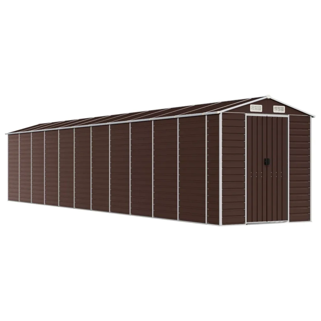 Capanno da Giardino Marrone 191x980x198 cm in Acciaio Zincato 3188274 - Image 2