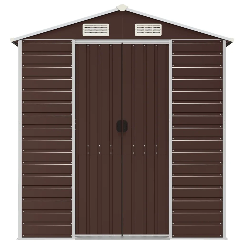 Capanno da Giardino Marrone 191x980x198 cm in Acciaio Zincato 3188274 - Image 4