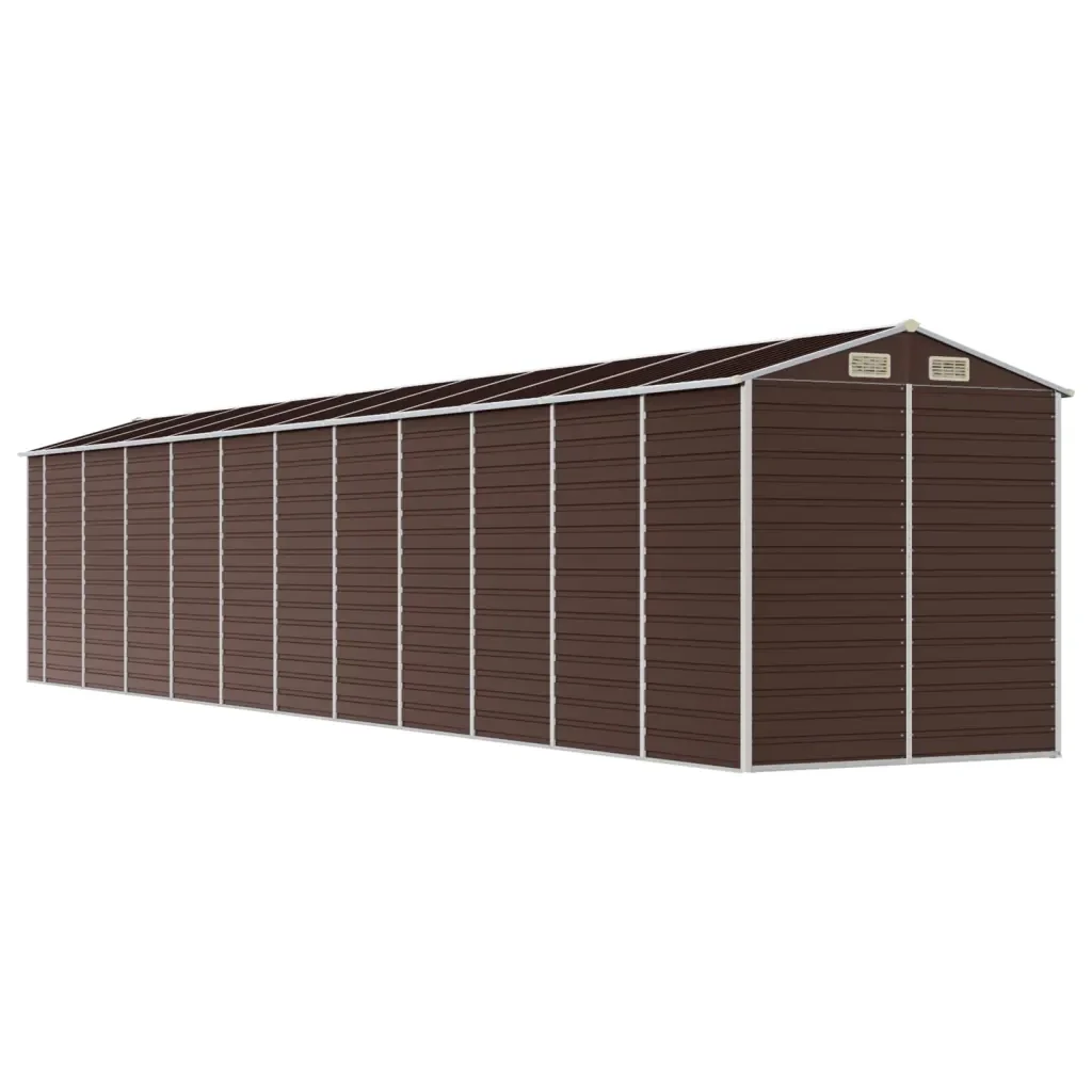 Capanno da Giardino Marrone 191x980x198 cm in Acciaio Zincato 3188274 - Image 7